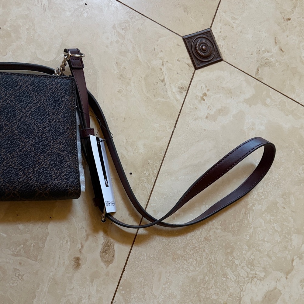 Nine West Dark Brown Crossbody Bag with Silver Accents - Picture 3 of 6